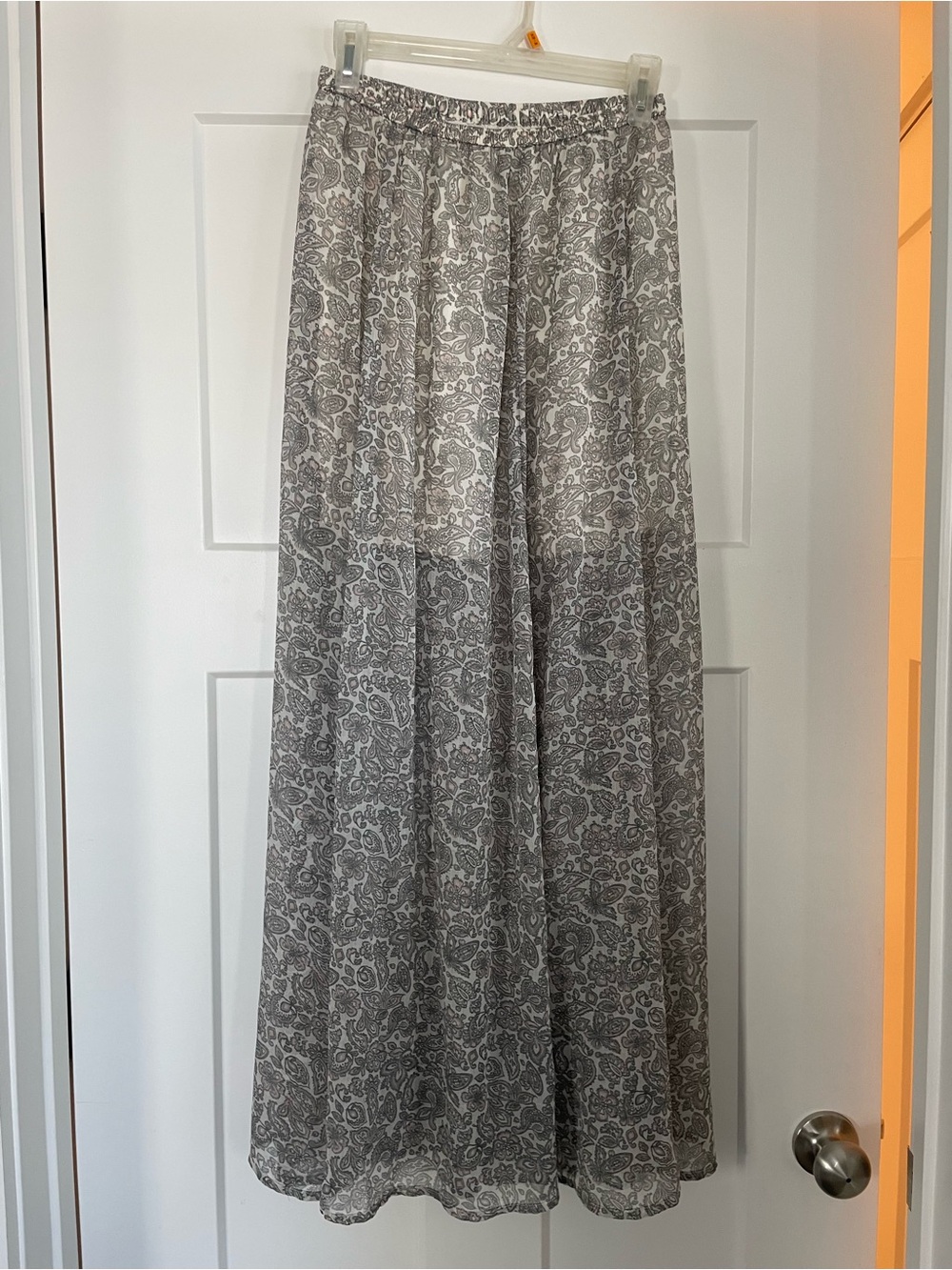 Hollister Paisley Floral Sheer Boho Fairycore Pink Purple Maxi Skirt Small